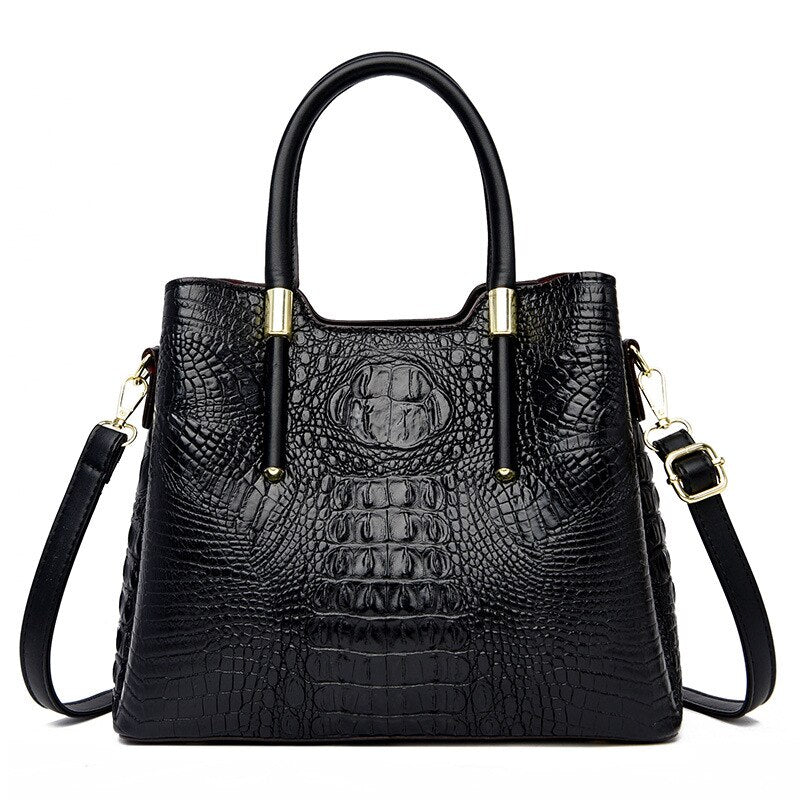 Fashion Alligator Women Handbags – Designer Crocodile PU Leather Large Tote & Luxury Crossbody Bag