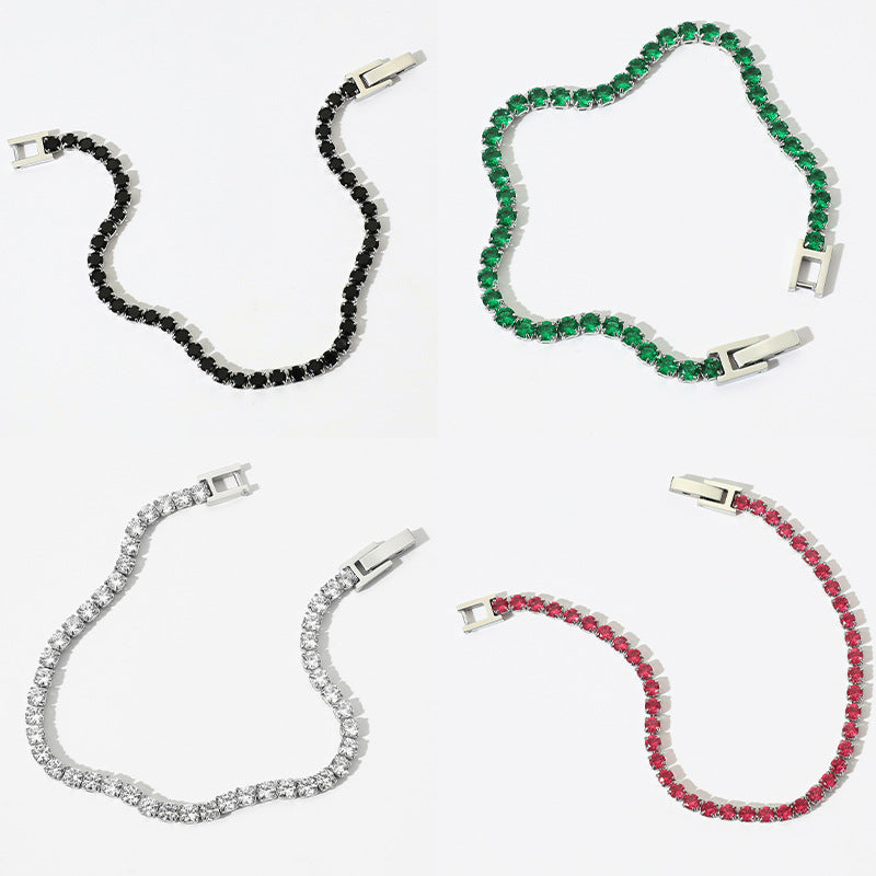 Stainless Steel 18K Gold Plated Cubic Zirconia Tennis Chain Bracelet for Women – Luxury Bling Jewelry