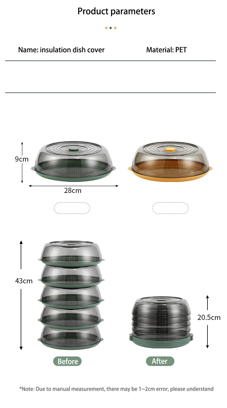 Insulated Vegetable Cover – Multi-Layer Home Food Storage Rack Dust & Bug Protection