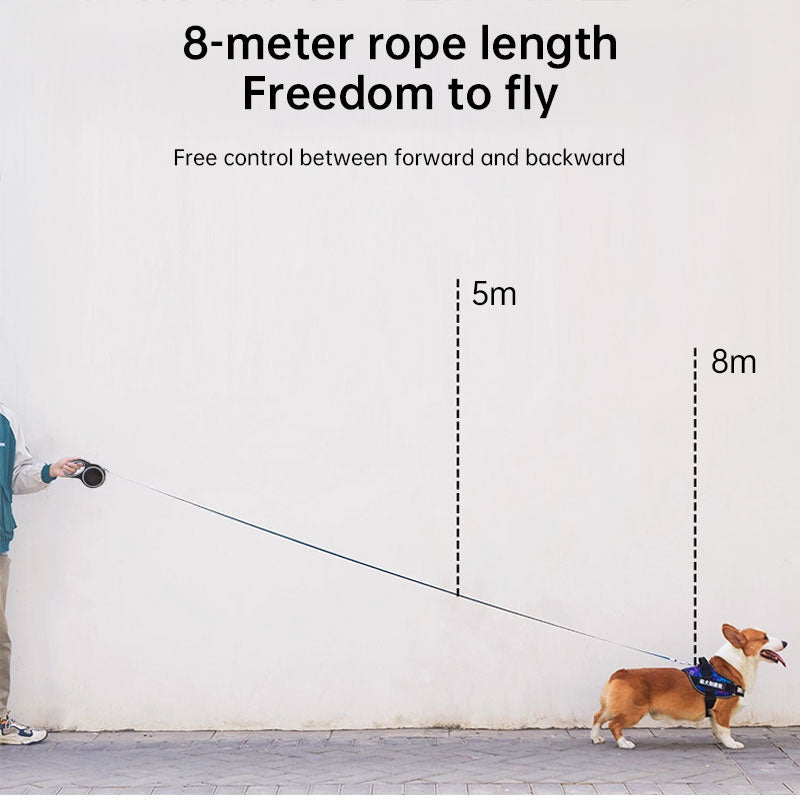 Retractable Dog Leash – Adjustable 5m/8m Durable Pet Leash for Small & Large Dogs (Up to 50kg)