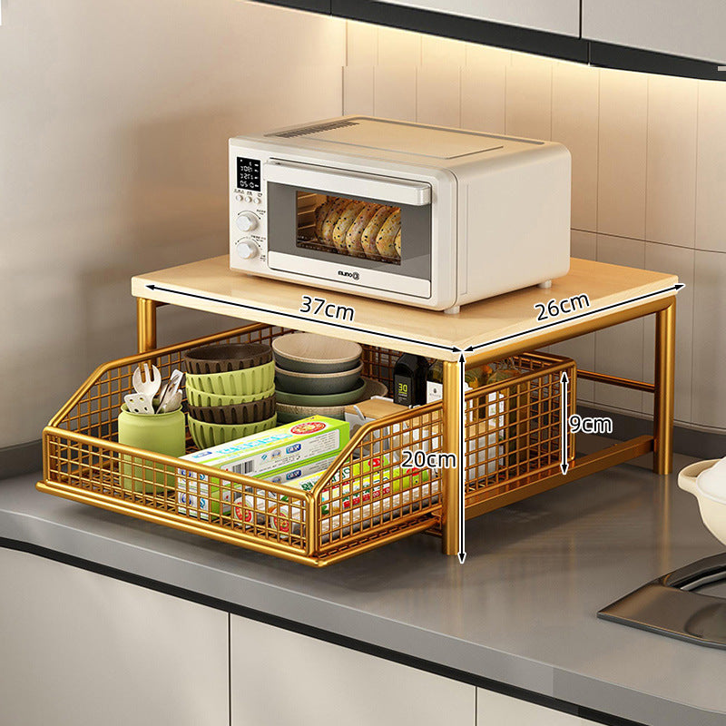 Modern Kitchen Microwave Shelf – Space-Saving Countertop Storage Rack for Appliances & Elegant Organization