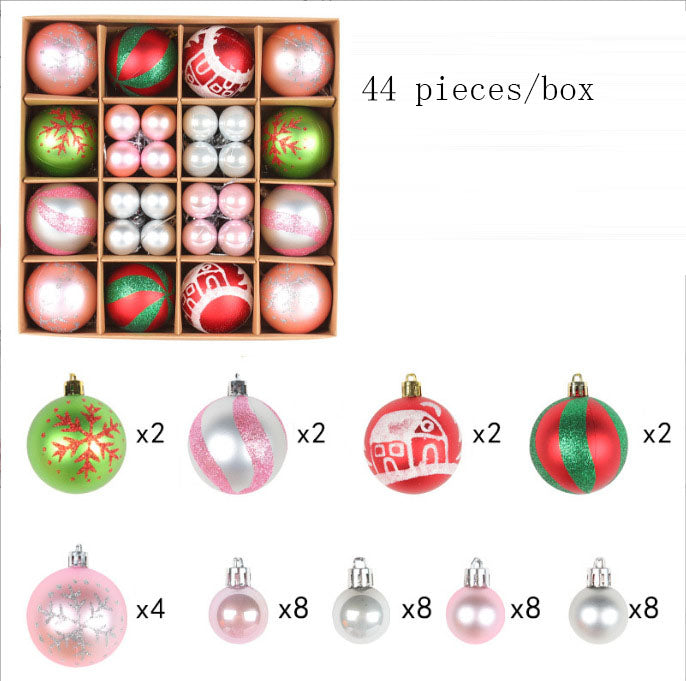 Christmas Ball Gift Set – Creative Painted Red & White Plastic Hanging Tree Decoration Ornaments