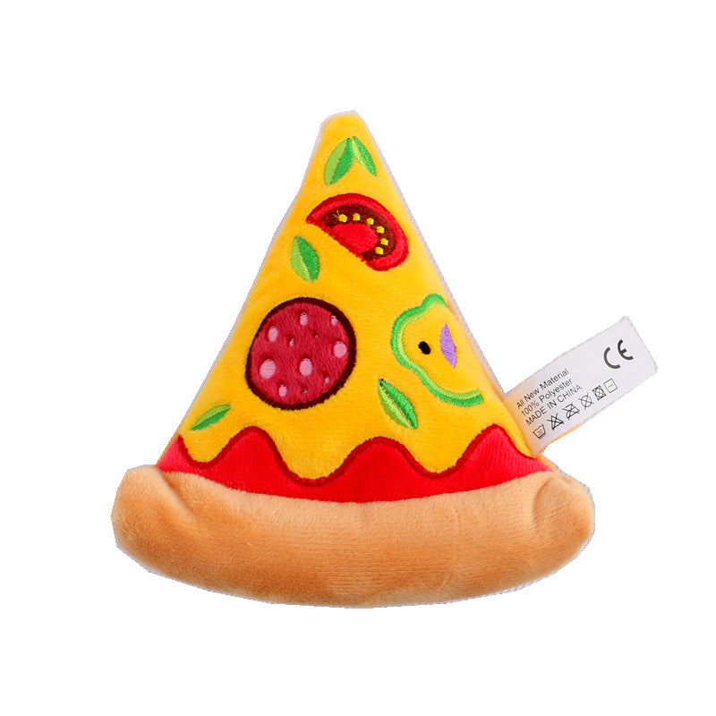 Pet Plush Toy – Simulation Pizza, Hamburger, Steak, Ice Cream & French Fries Sound Dog Toy