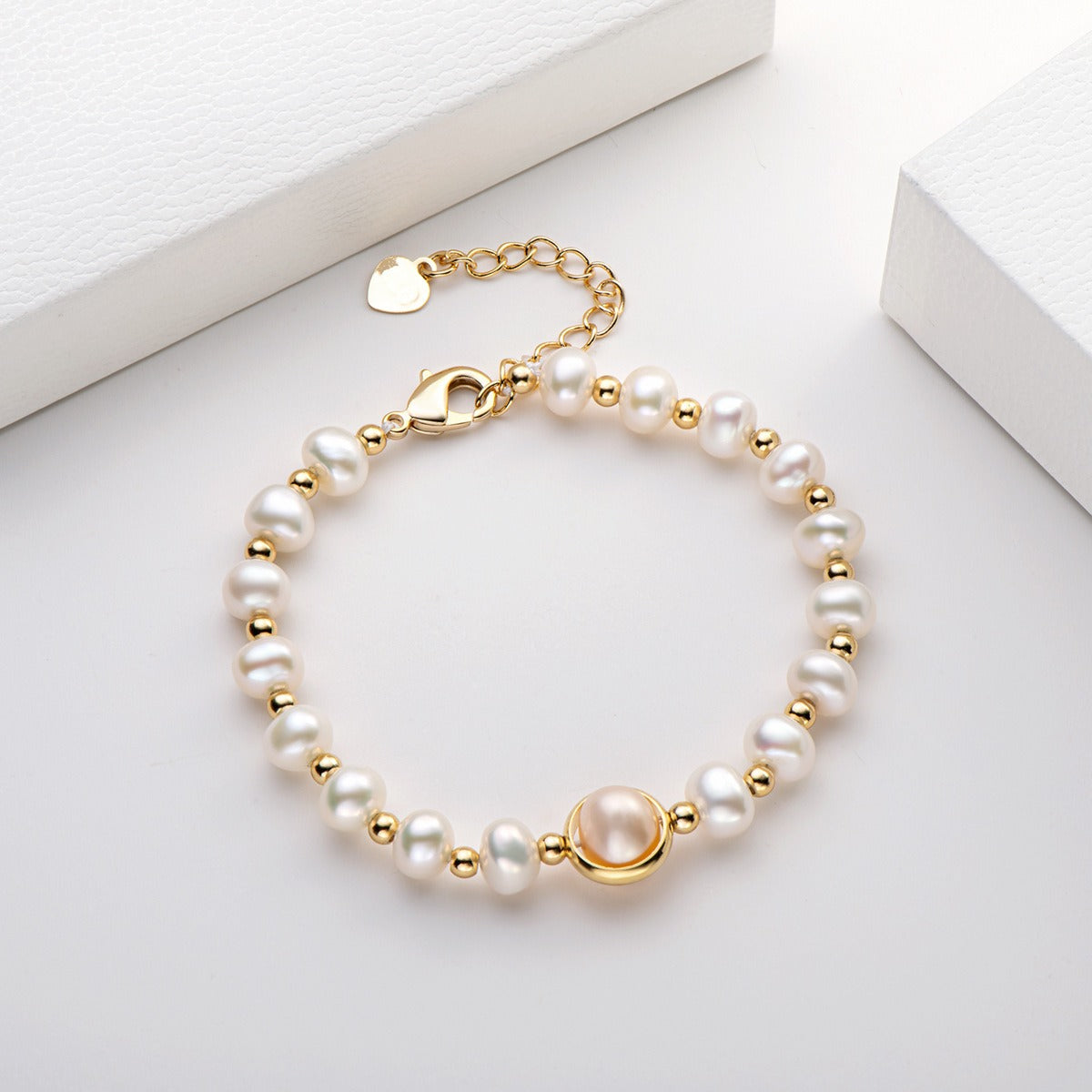 14K Gold Wrapped Pearl Bracelet – Luxury Natural Freshwater Pearl Jewelry for Women
