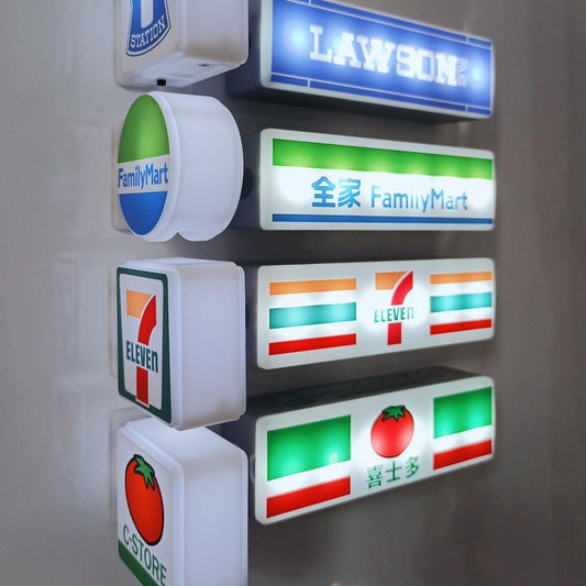 Convenience Store Refrigerator Magnet with LED Night Light – 7-Eleven Miniature Model Ambient Sign Decor