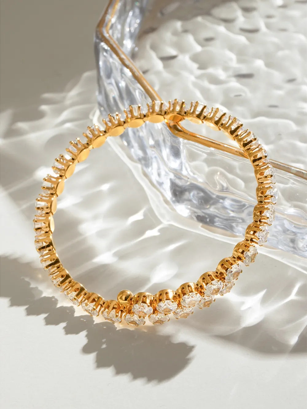 Stainless Steel Inlaid Zircon Bracelet – Gold Plated & Silver Plated Jewelry for Women