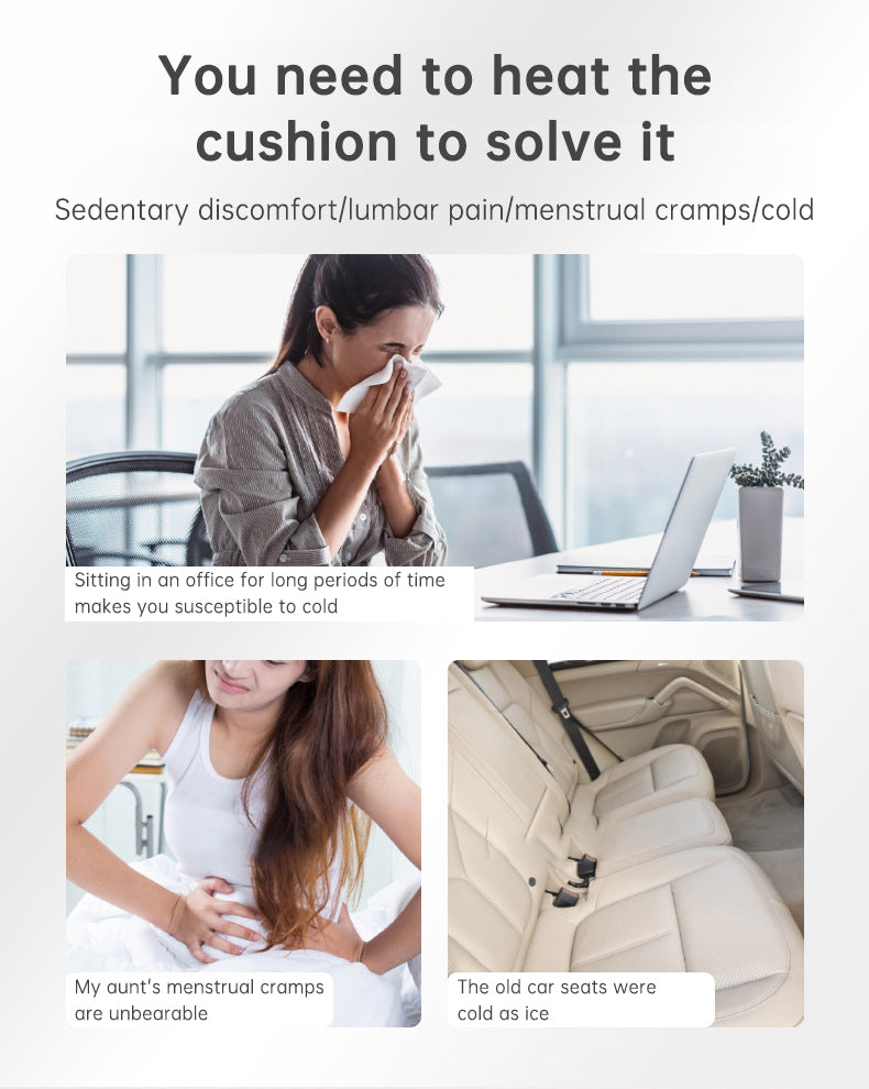 45x45cm USB Heating Cushion – 3-Speed Thermostat Electric Heating Pad for Office, Car & Home Winter Warm Therapy