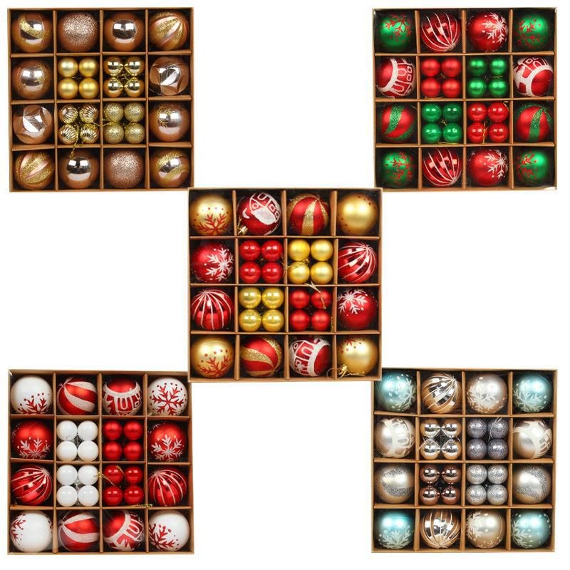 Christmas Ball Gift Set – Creative Painted Red & White Plastic Hanging Tree Decoration Ornaments