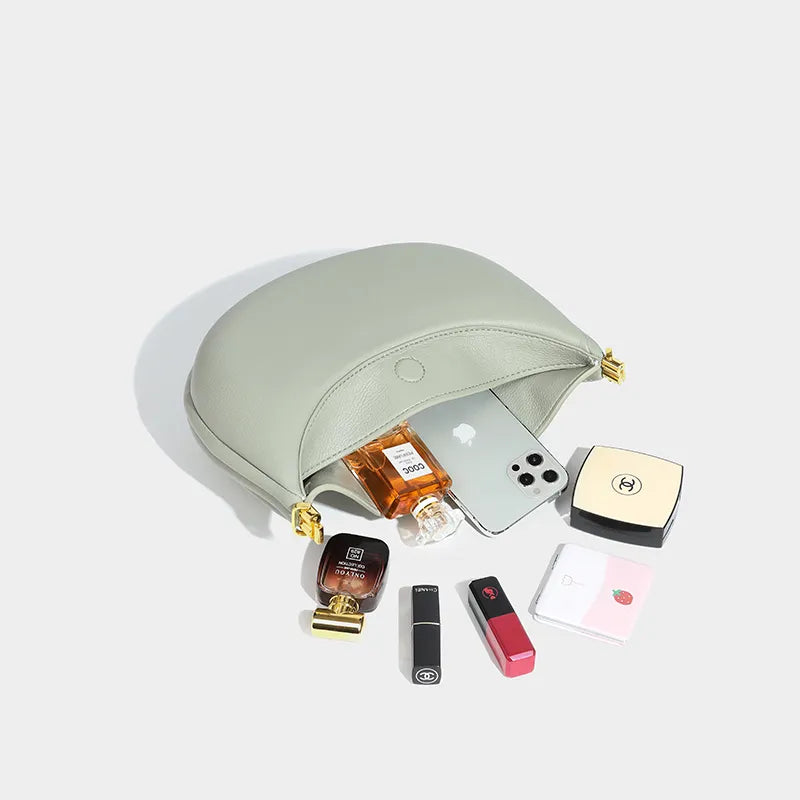 Fashion Half Moon Shoulder Bag – Small Women’s Tote Handbag & Soft Leather Crossbody Purse