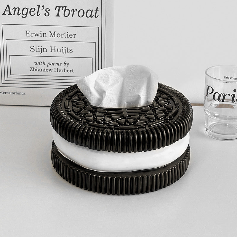 Creative Minimalist Oreo Paper Box – High-End Decorative Tissue Box for Home & Desktop