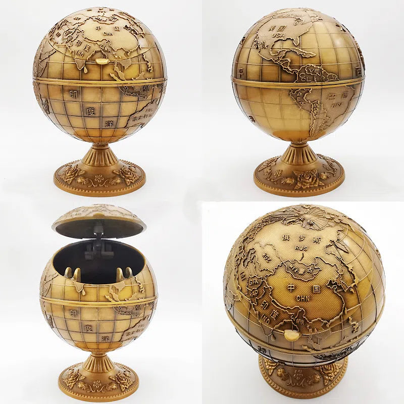 Antique Style Personalized Ashtray with Lid – Large Classical Craft Ashtray Gift for Home & Office