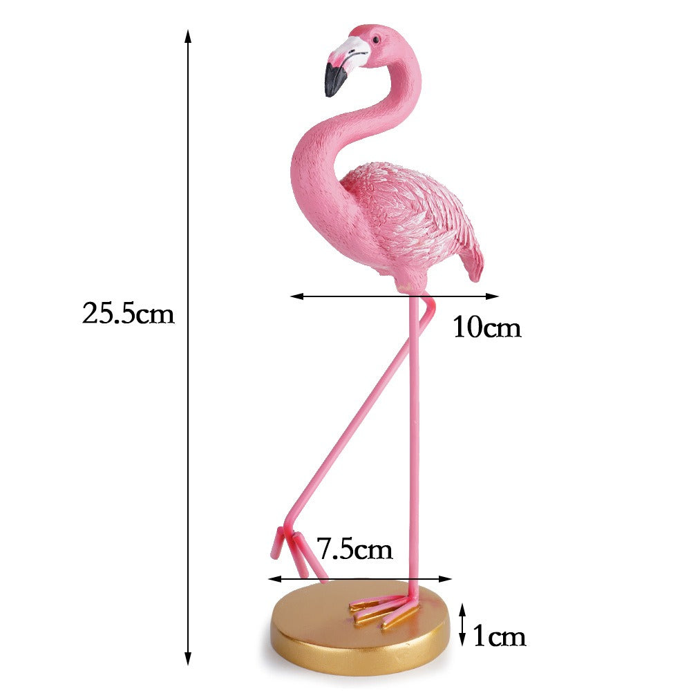 Minimalist Flamingo Resin Home Decor – Modern Light Luxury Ornament for Living Room & Office