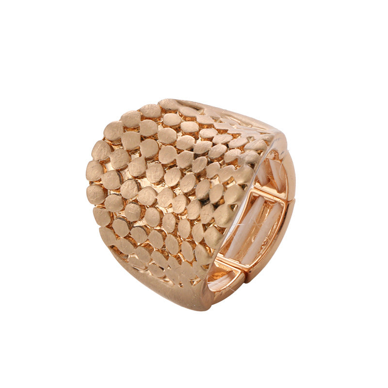 Chunky Gold Color Rings for Women Men – Irregular Geometric Elastic Fashion Jewelry
