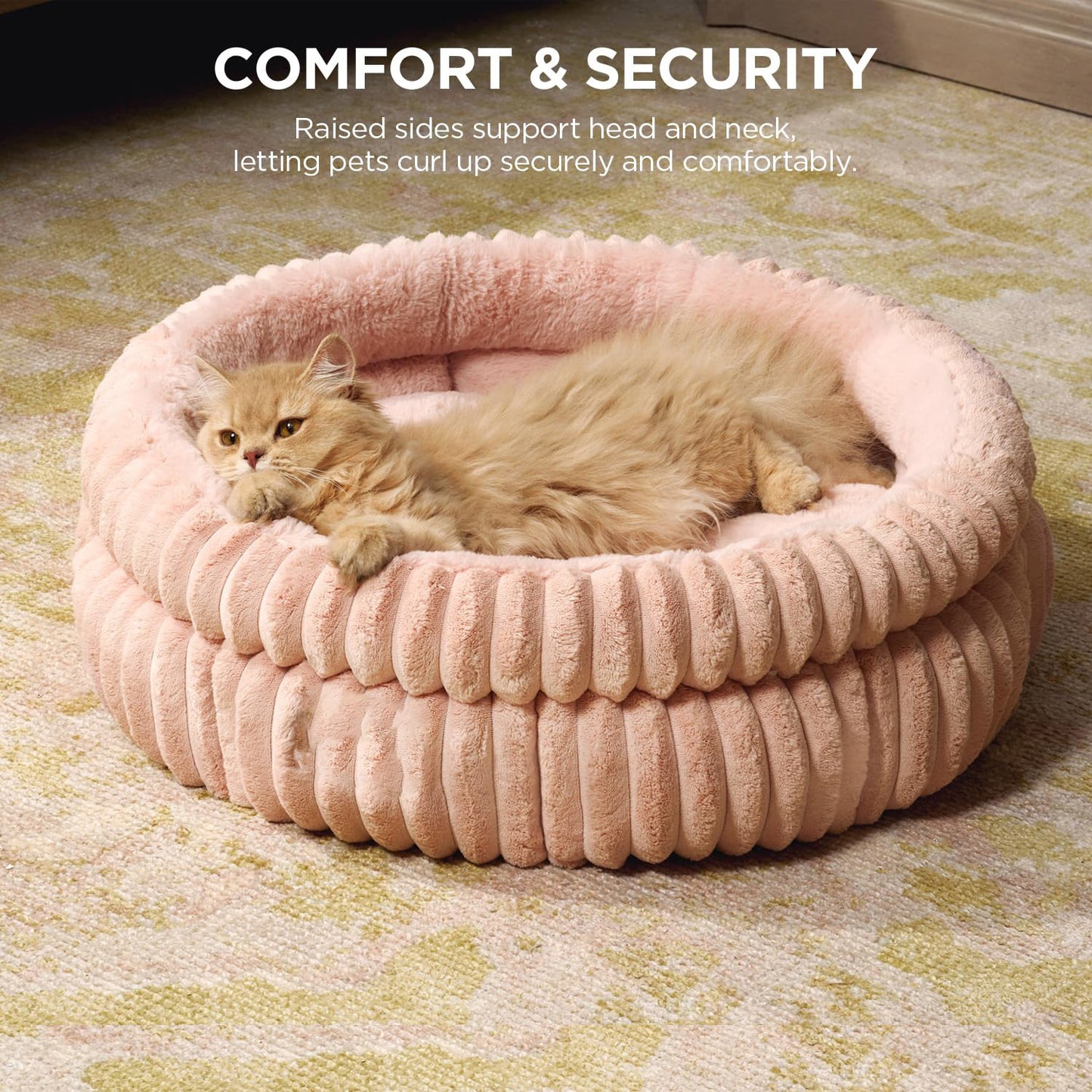 High-Quality Rabbit Fur Round Pet Bed – Warm & Thick Sofa for Cats and Small Dogs