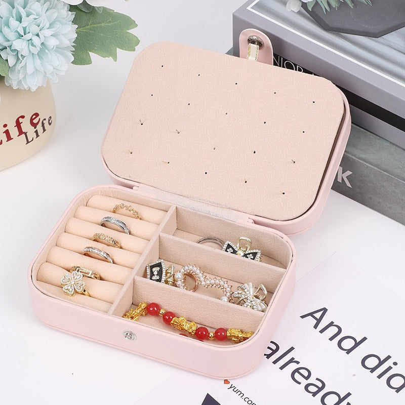 Portable Jewelry Storage Box – Large Capacity Travel Organizer for Rings, Necklaces & Earrings