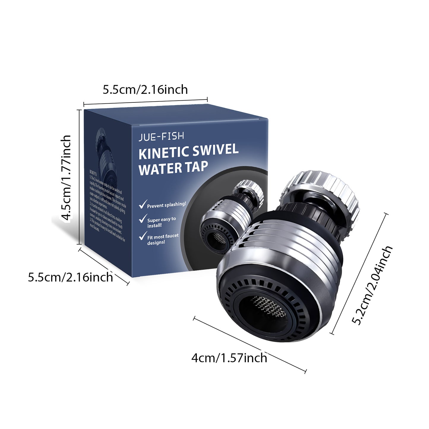 Supercharged Shower Head – 360° Rotating Stainless Steel Anti-Splash Faucet for Home & Kitchen