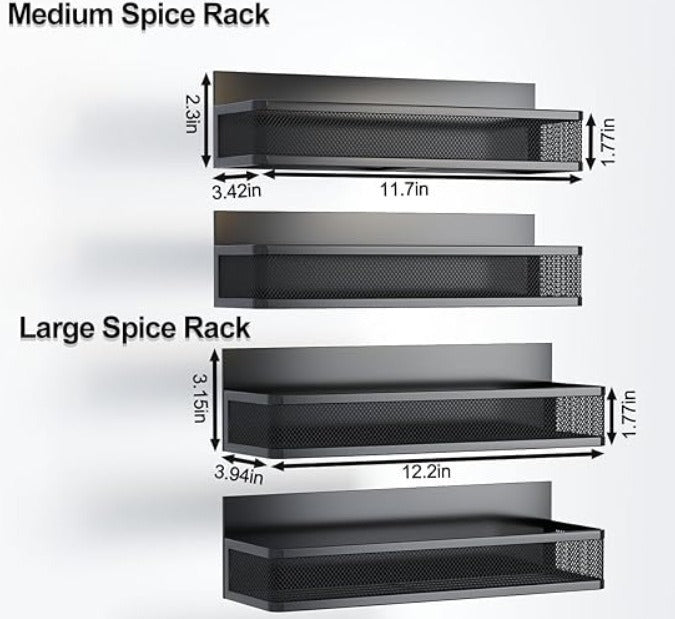 Magnetic Fridge Organizer Rack – Moveable Seasoning Shelf Spice Rack for Refrigerator