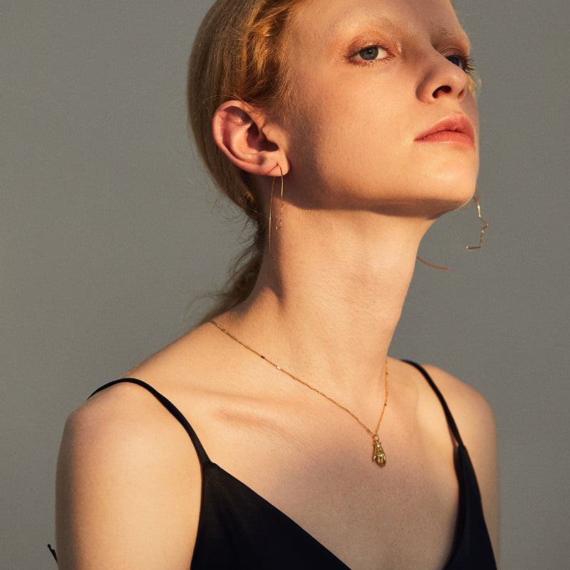 Elegant Stainless Steel Choker Jewelry – 18K Gold Plated Zircon Pendant Necklace for Women