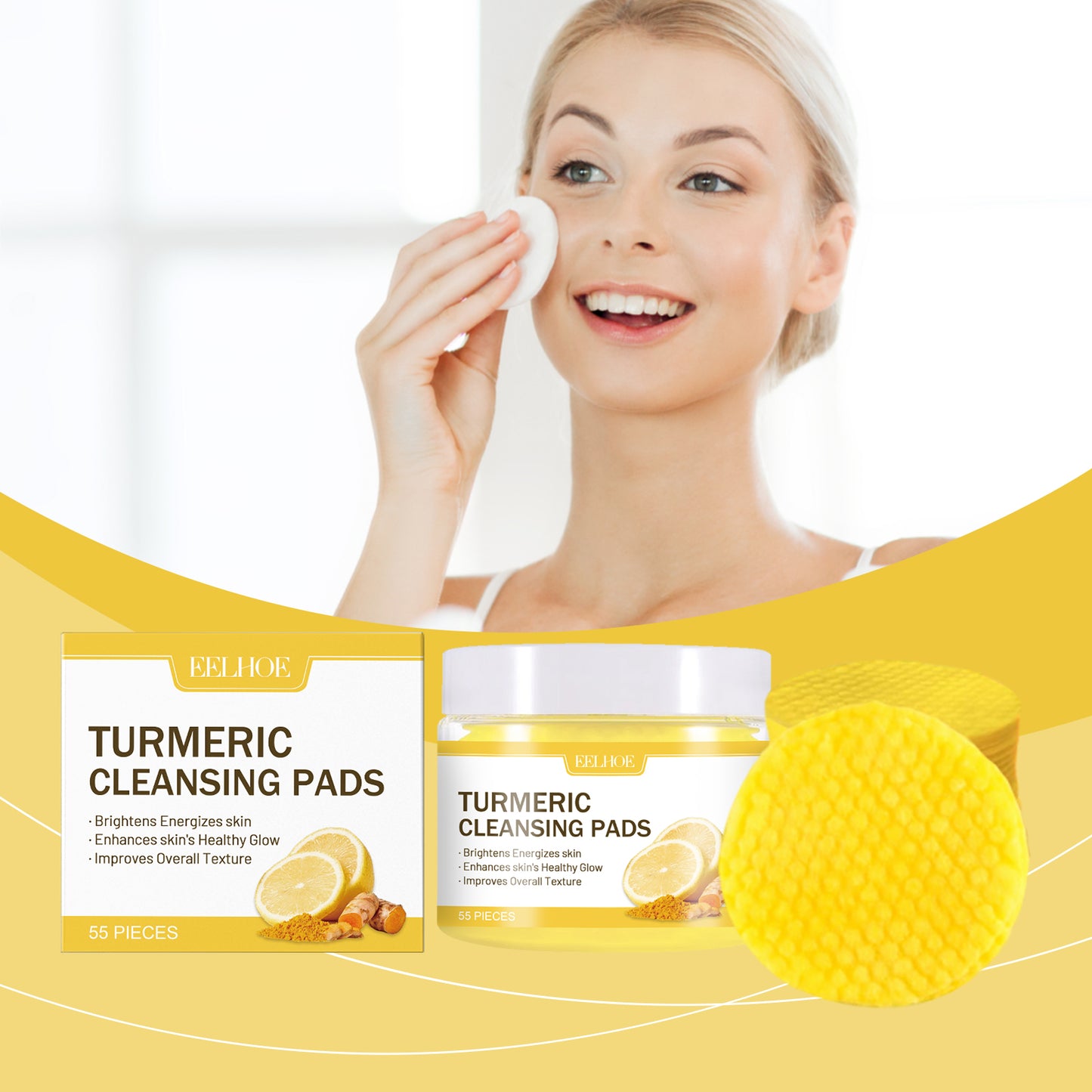 Ginger and Lemon Makeup Remover Cleansing Pad – Gentle Facial Skin Care Cleanser