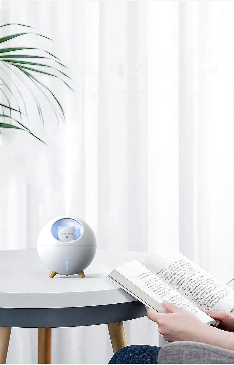 Lovely Pet Air Humidifier – 220ml Ultrasonic USB Humidificador with LED Color Lamp
