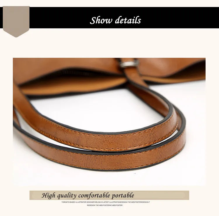 Oil Wax Women’s Leather Handbag – Luxury Lady Hand Bag with Purse Pocket & Messenger Design