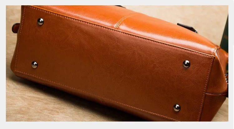 Luxury Real Cow Leather Ladies Handbag – Genuine Leather Bag, Designer Totes & Women Messenger Bag, High-Quality Luxury Brand