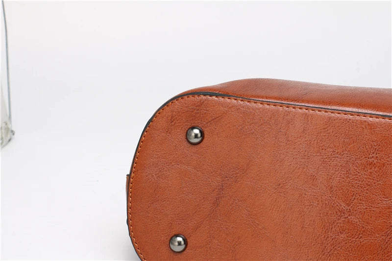 Women Leather Handbags – Large PU Tote Shoulder Bag for Ladies in Brown, Black & Red