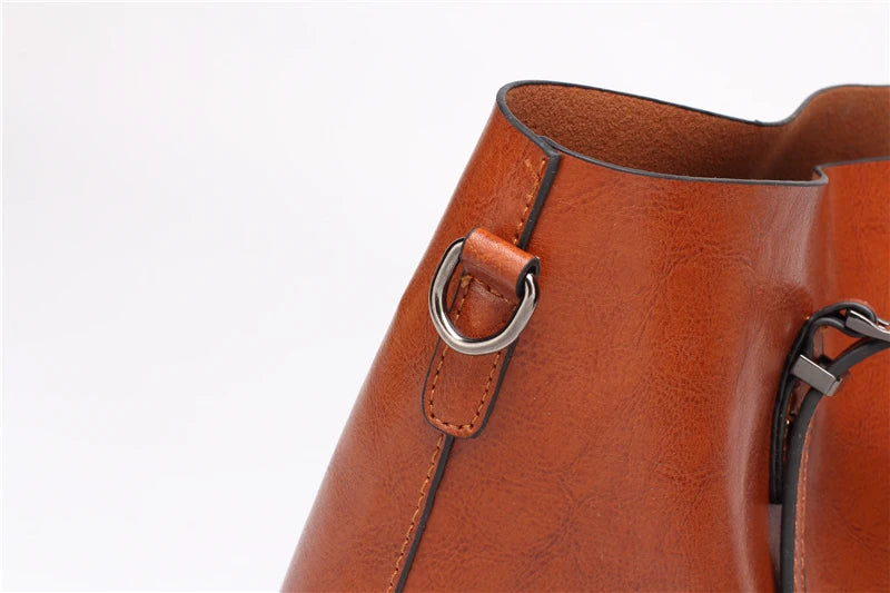 Women Leather Handbags – Large PU Tote Shoulder Bag for Ladies in Brown, Black & Red