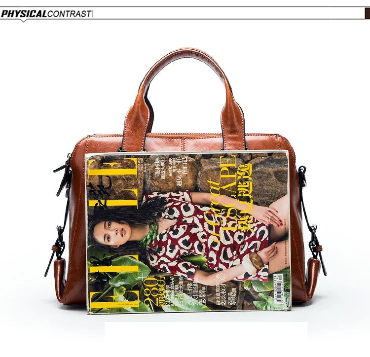 Luxury Real Cow Leather Ladies Handbag – Genuine Leather Bag, Designer Totes & Women Messenger Bag, High-Quality Luxury Brand