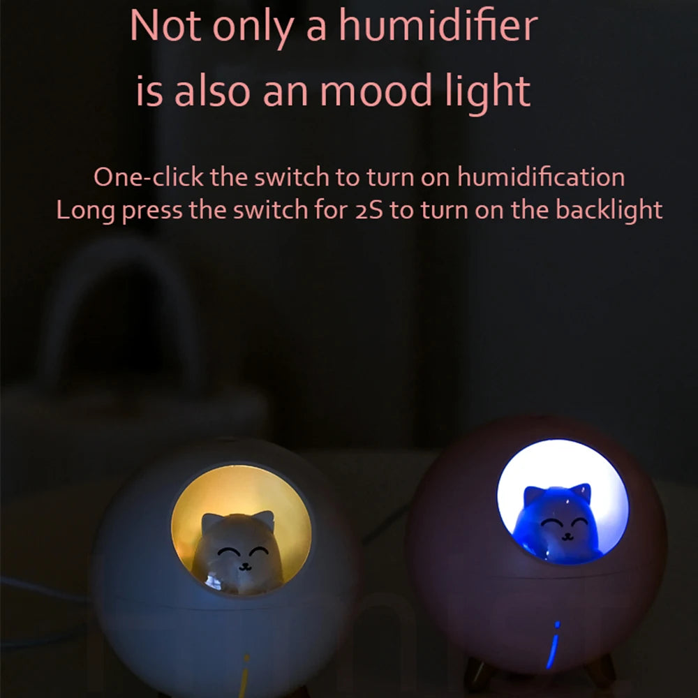 Lovely Pet Air Humidifier – 220ml Ultrasonic USB Humidificador with LED Color Lamp