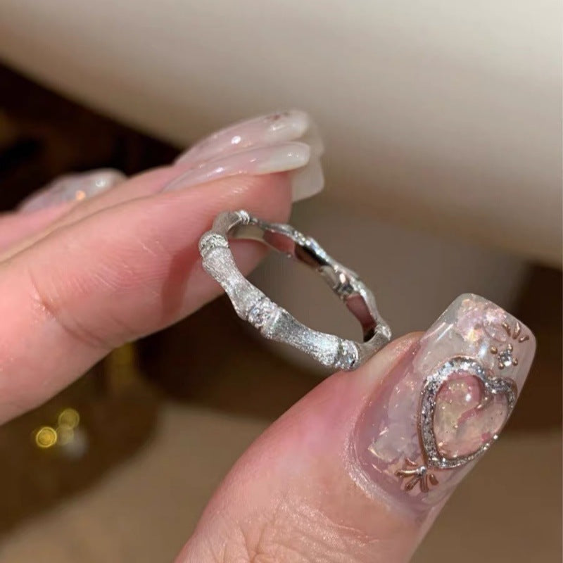 High-End S925 Sterling Silver Zircon Brushed Ring – Medieval Style Retro Women’s Jewelry