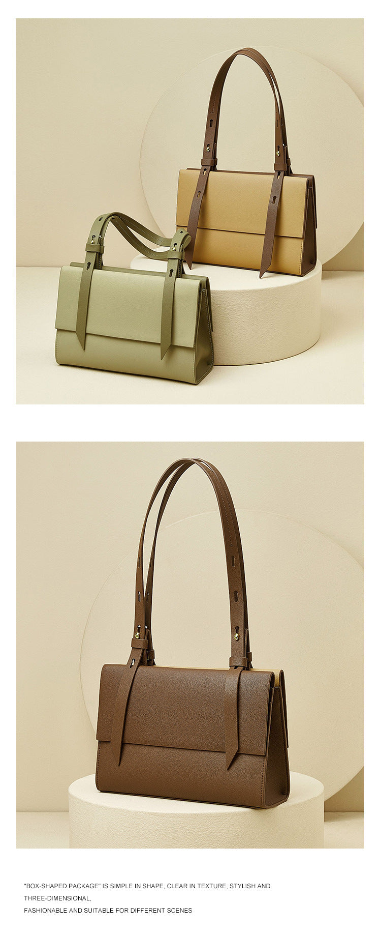 Genuine Leather Grain Shoulder Bag – Senior Sense of Fashion Tote & Niche Design Women’s Handbag