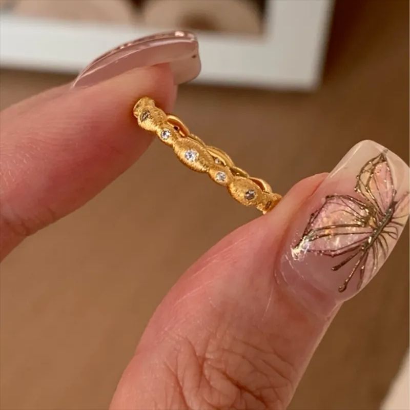 High-End S925 Sterling Silver Zircon Brushed Ring – Medieval Style Retro Women’s Jewelry