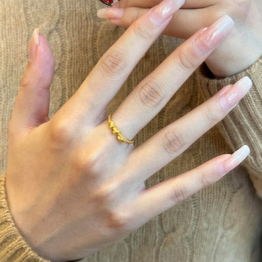 High-End S925 Sterling Silver Zircon Brushed Ring – Medieval Style Retro Women’s Jewelry