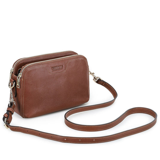 Full-Grain Cowhide Women’s Bag – Multi-Compartment Shoulder & Crossbody Leather Handbag