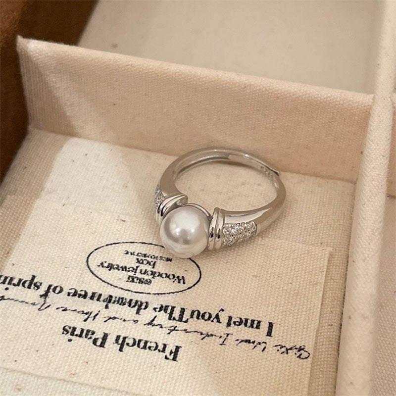 High-End S925 Sterling Silver Zircon Brushed Ring – Medieval Style Retro Women’s Jewelry