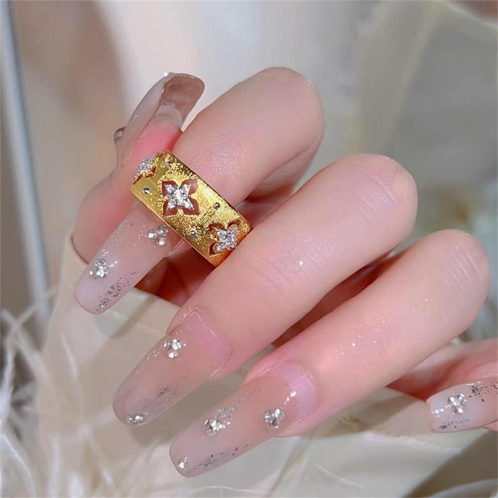 High-End S925 Sterling Silver Zircon Brushed Ring – Medieval Style Retro Women’s Jewelry