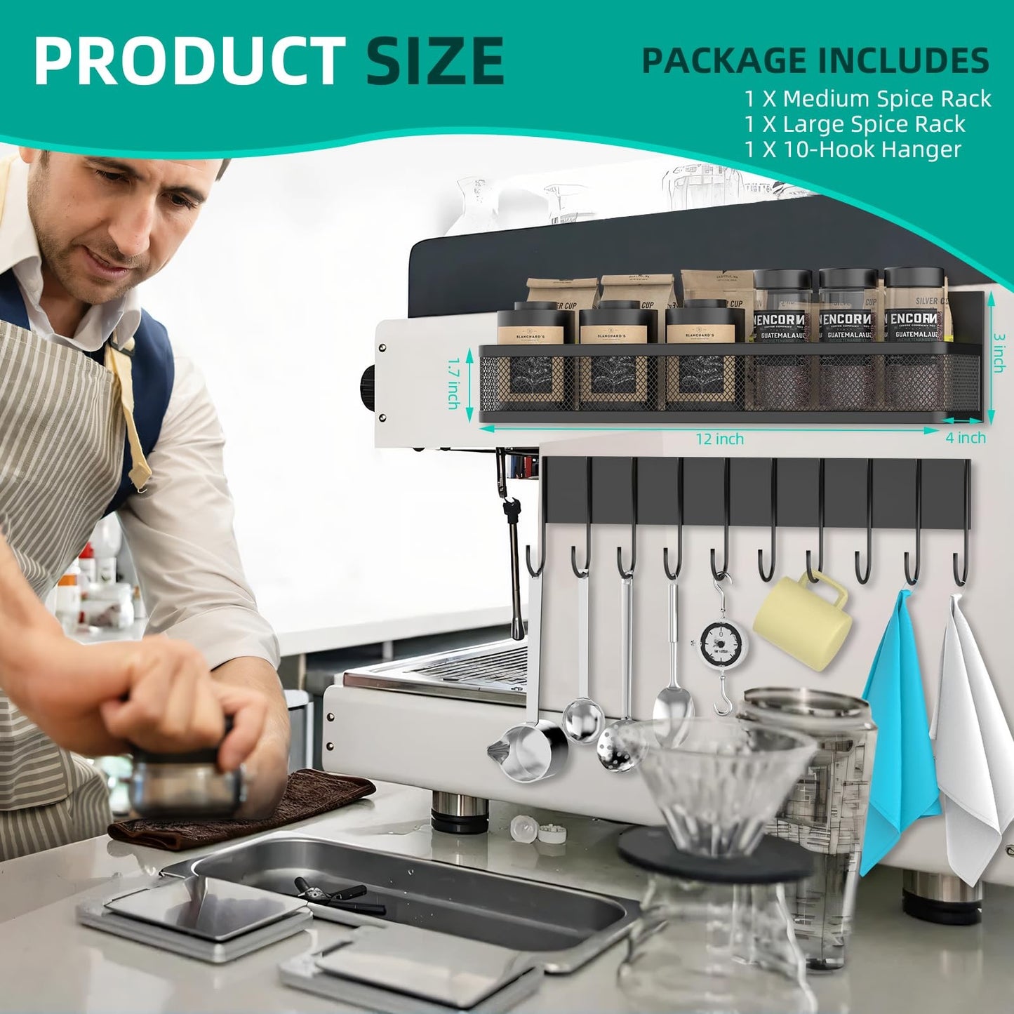 Magnetic Fridge Organizer Rack – Moveable Seasoning Shelf Spice Rack for Refrigerator