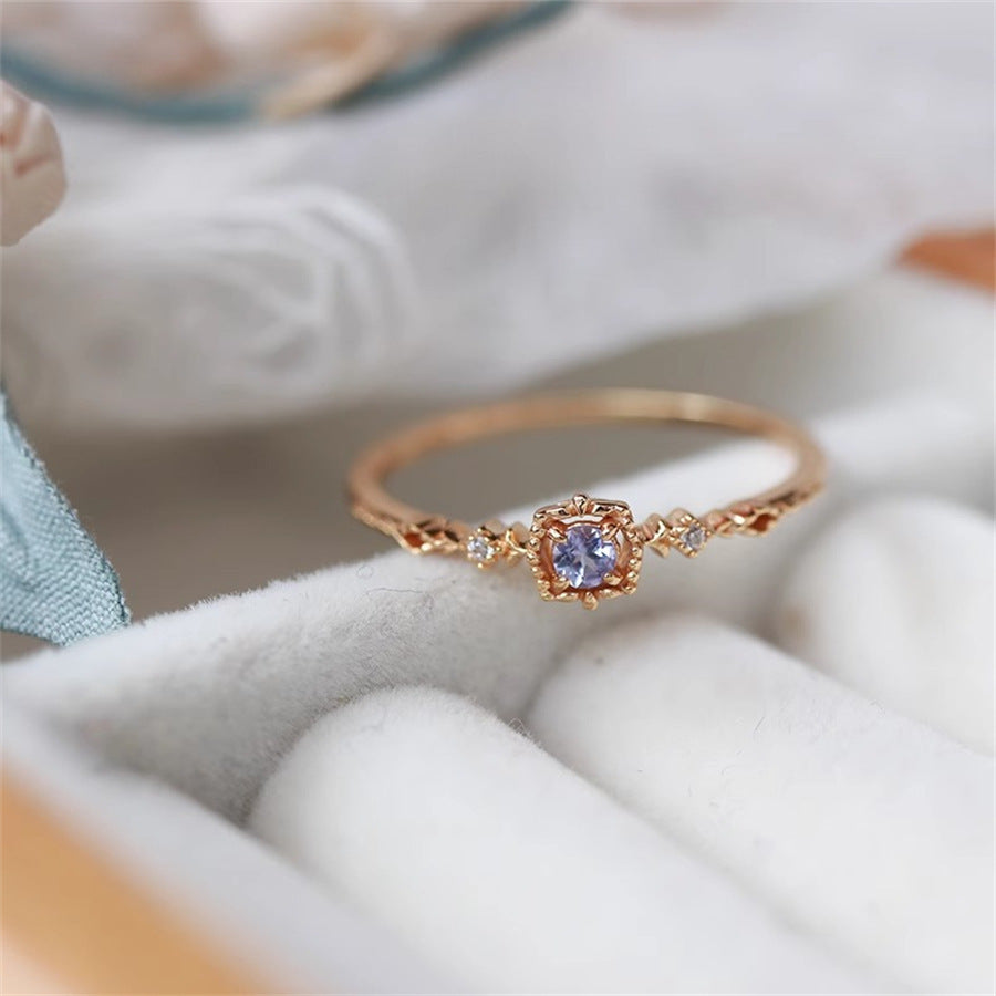 High-End S925 Sterling Silver Zircon Brushed Ring – Medieval Style Retro Women’s Jewelry