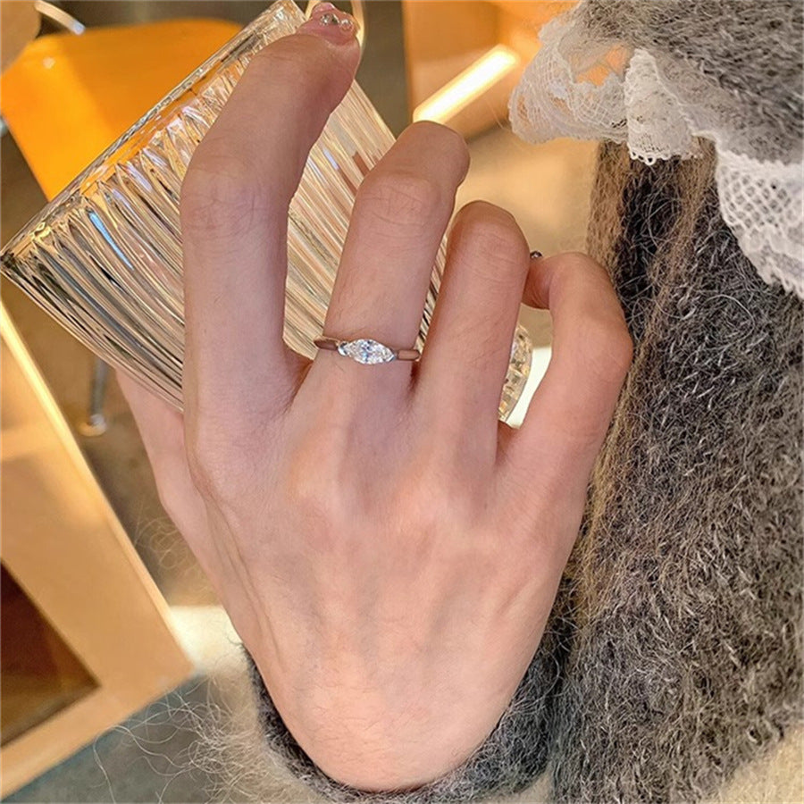 High-End S925 Sterling Silver Zircon Brushed Ring – Medieval Style Retro Women’s Jewelry