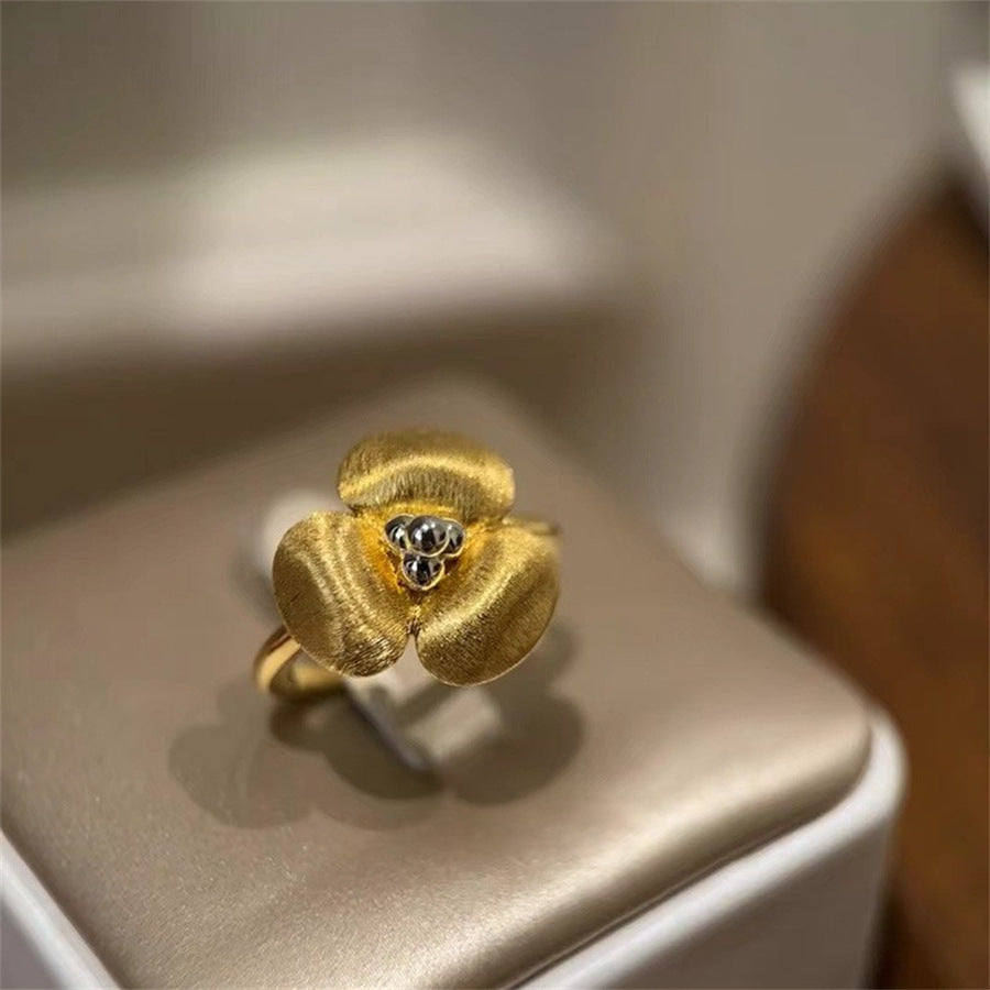 High-End S925 Sterling Silver Zircon Brushed Ring – Medieval Style Retro Women’s Jewelry