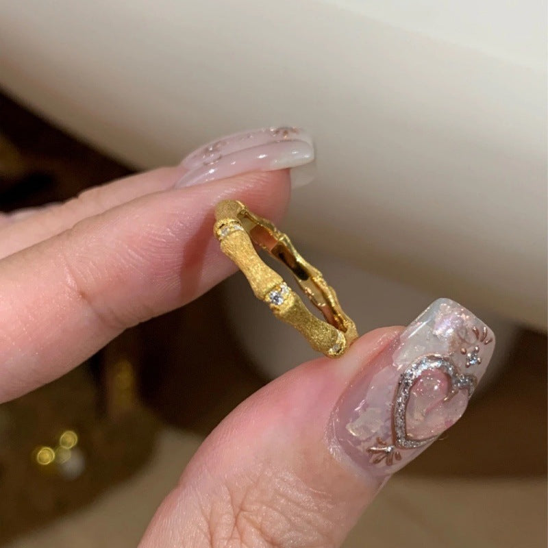 High-End S925 Sterling Silver Zircon Brushed Ring – Medieval Style Retro Women’s Jewelry