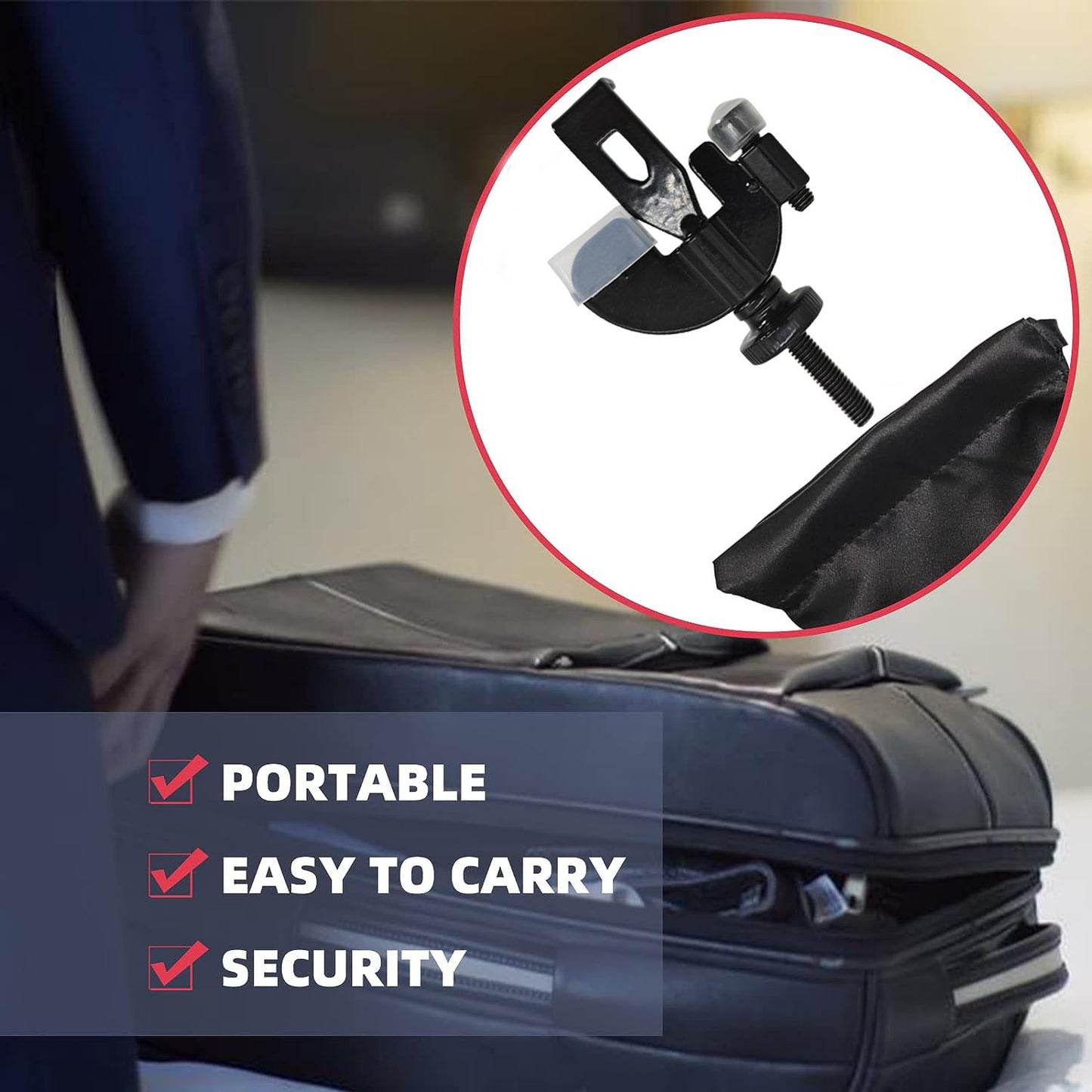 Portable Door Lock Privacy Security Lock – Anti-Theft Travel Lock for Home, Apartment & Bedroom Safety