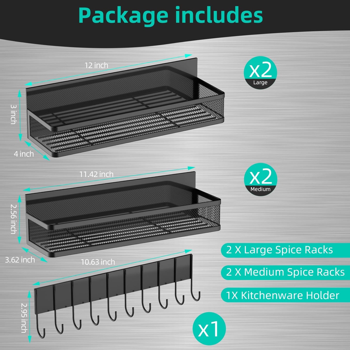 Magnetic Fridge Organizer Rack – Moveable Seasoning Shelf Spice Rack for Refrigerator