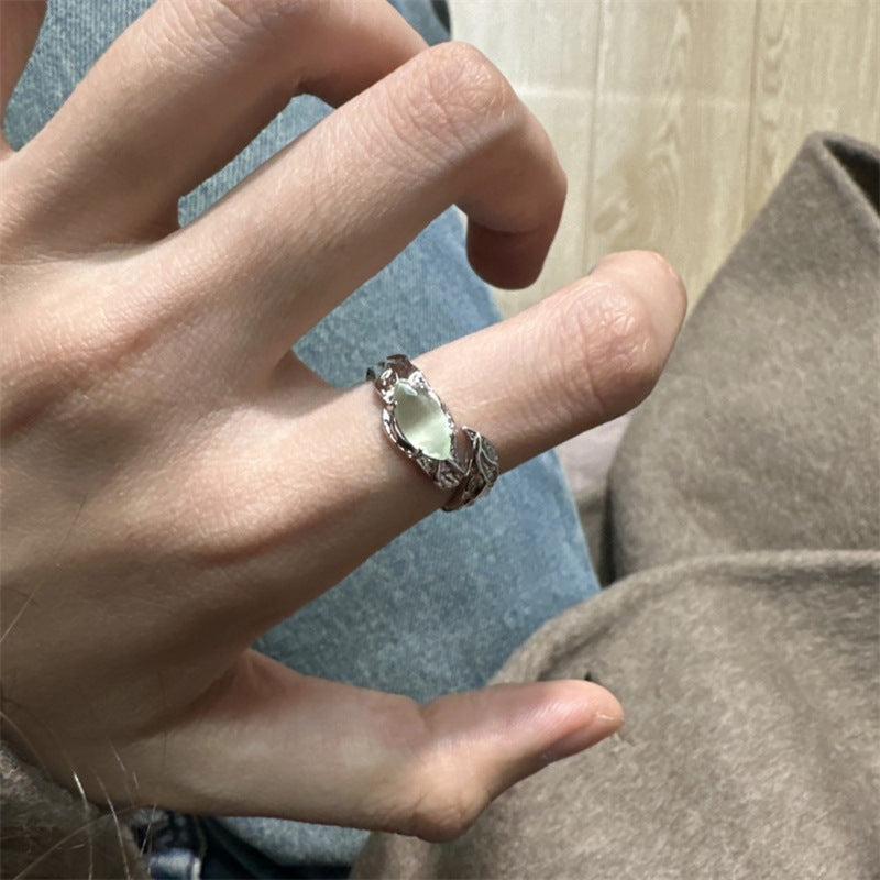 High-End S925 Sterling Silver Zircon Brushed Ring – Medieval Style Retro Women’s Jewelry