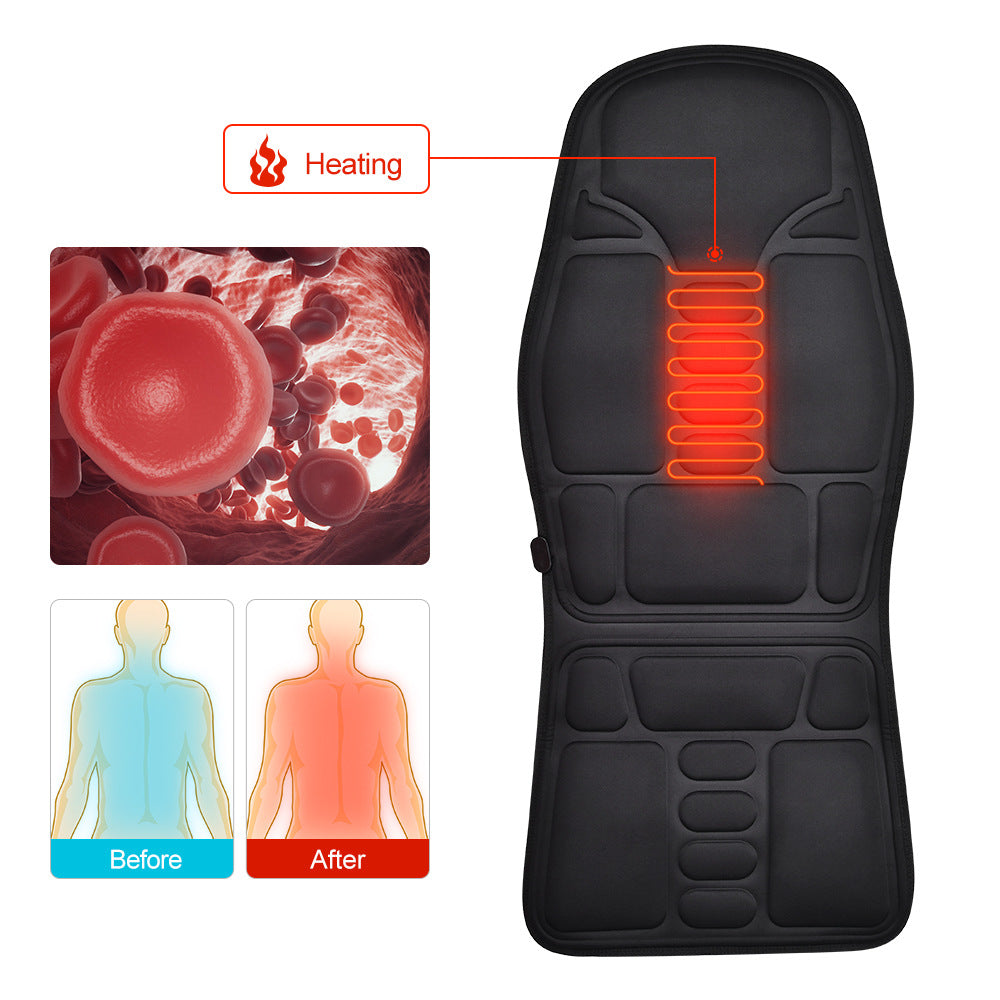 HISOME Car & Home Heating Massage Cushion – Dual-Use Seat Warmer Plug-In Cushion