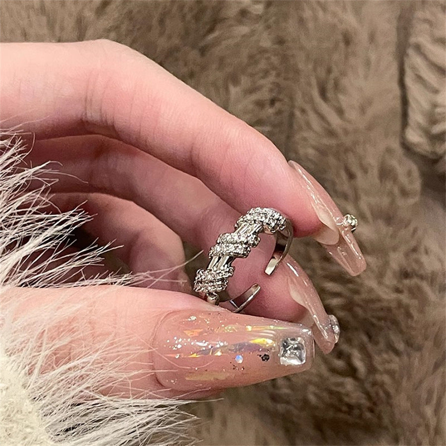 High-End S925 Sterling Silver Zircon Brushed Ring – Medieval Style Retro Women’s Jewelry