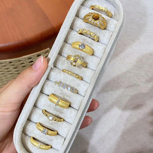 High-End S925 Sterling Silver Zircon Brushed Ring – Medieval Style Retro Women’s Jewelry