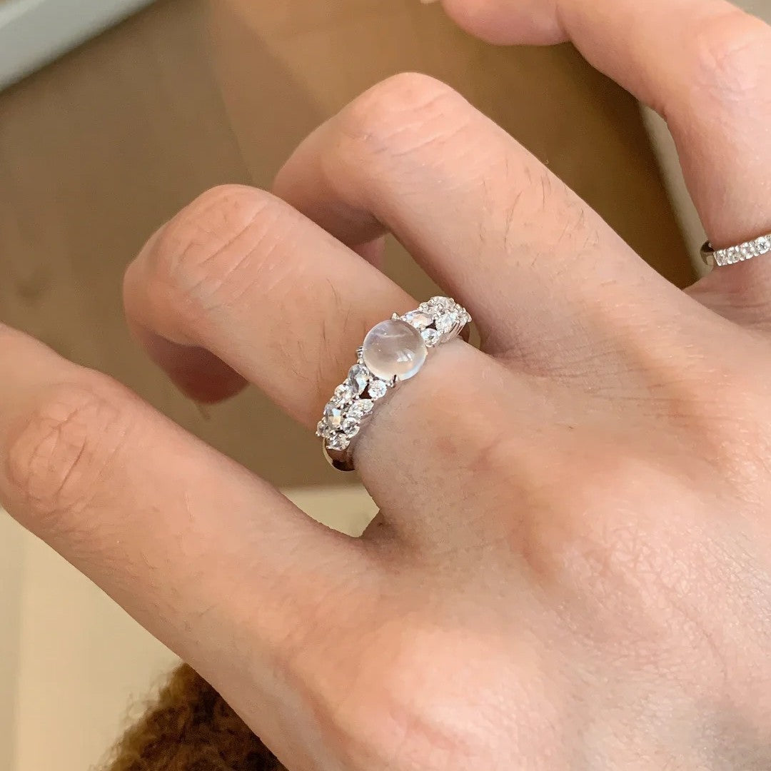 High-End S925 Sterling Silver Zircon Brushed Ring – Medieval Style Retro Women’s Jewelry