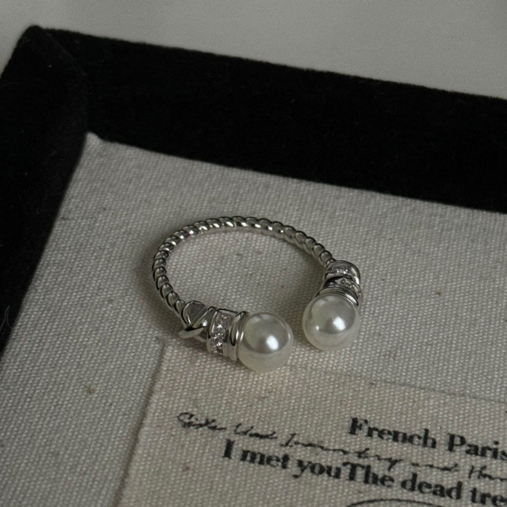 High-End S925 Sterling Silver Zircon Brushed Ring – Medieval Style Retro Women’s Jewelry